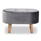 Baxton Studio Simone Mid-Century Grey Velvet Upholstered Wood Ottoman 161-10280 - alternate 3